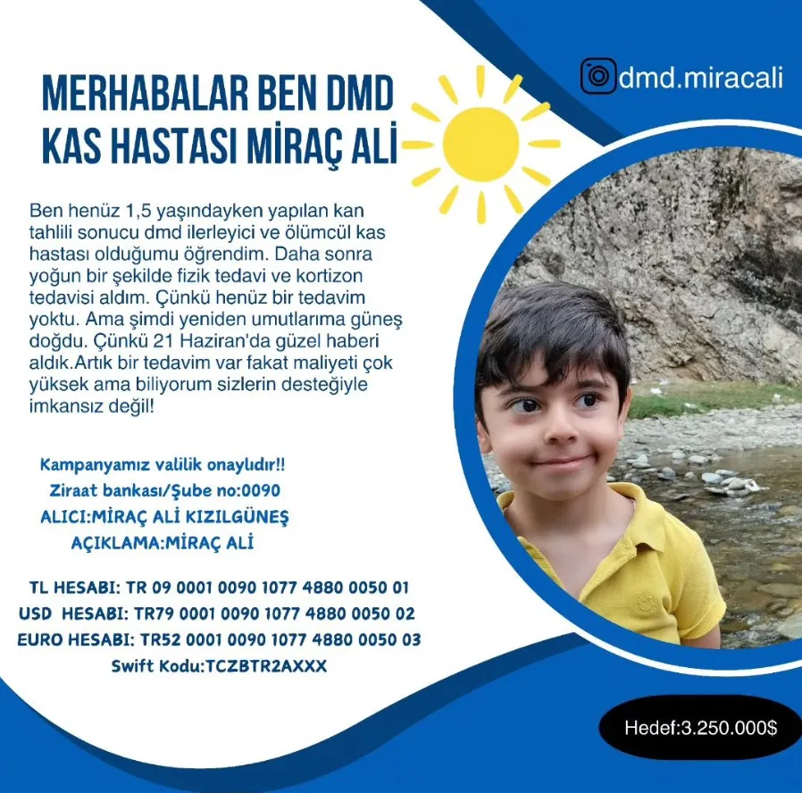 DMD HASTASI MİRAÇ ALİ KENDİSİNE UZANACAK YARDIM ELİNİ BEKLİYOR